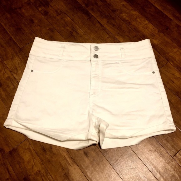 Y2K High Rise Double Button Shorts Size 13 | White Y2K Vtg - Picture 1 of 8